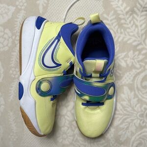 Nike Kids' Neon Yellow and Royal Blue Sneakers